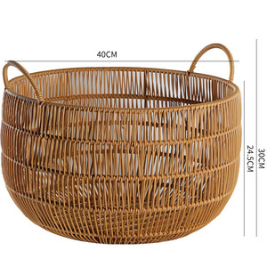 أسلوب INS Dirty owirty woven Handwoven سلة لغرف النوم ملابس حمام منشفة لعبة تخزين-للمنزل والفنادق - Product Image 2