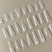 150 pièces/boîte – Système d'extension d'ongles en acrylique préformé double forme, couvrance totale, pointes carrées moyennes/longues/courtes – Idéal pour salons de manucure