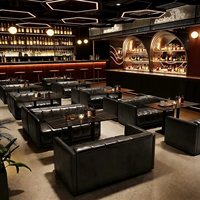 Ensemble de table et chaises de bar rétro en bois massif pour restaurants, cafés, salons de thé, bistrots, tavernes, pubs - Imperméable