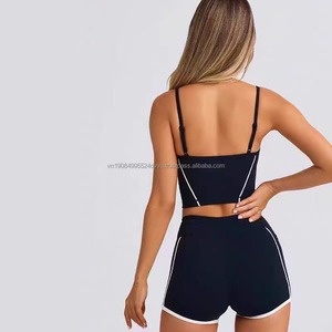 Nouvel ensemble taille haute : Legging évasé, haut croisé et soutien-gorge rembourré – Tenue de sport et de gym pour femme – Ensemble 2 pièces - Product Image 5