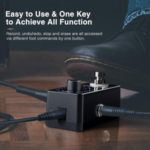 Pédale de looper pour guitare Lekato avec accordeur, batterie intégrée 9V DC, finition polie en alliage d'aluminium pour guitare électrique, best-seller - Product Image 5