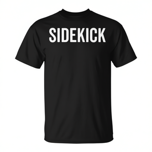 T-shirt Sidekick Nera da Uomo Girocollo a Maniche Corte per Promozioni - Product Image 2