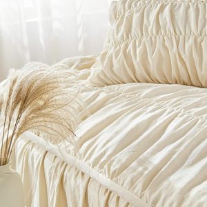Bán buôn Boho tồi tàn Chic 3-Piece thoải mái Bộ mềm mại trắng xù Comforter Fluffy Ruched gối Comforter - Product Image 3