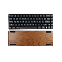 X Bow Keyboard Mekanik Mini 60%, GATERON Nirkabel Tipe-c RGB Ergonomis Kayu Ceri, Biru Merah Cokelat