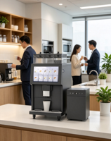 Machine à café commerciale entièrement automatique de comptoir 2026 en promotion, avec écran tactile et service en libre-service
