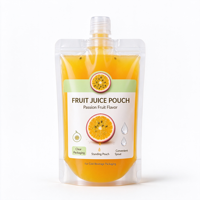 Pochette transparente à bec verseur pour jus de fruit de la passion avec bouchon à vis pour boissons froides et smoothies