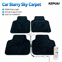 Tapis de sol de voiture à fibres optiques LED, tapis Starlight, télécommande APP, 7 couleurs, dégradé, flash musical, synchronisation, vitesse réglable, minuterie