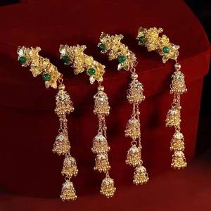 Kamishiro - Adorno de diadema retro para mujer, estilo étnico, con forma de campana dorada, exquisito clip lateral de aleación, diseño de libélula vívida - Product Image 2