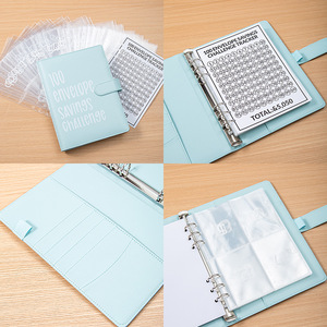 100 Enveloppe Défi <span class=keywords><strong>Couple</strong></span> Enveloppe Défi Économie D'argent <span class=keywords><strong>Livre</strong></span> Classeur A5 Notebook Bloc-Notes - Product Image 1