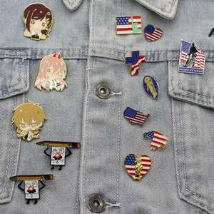 Wsnbwye изготовленный на заказ значок на пуговицах сделанный на заказ подарок аниме Сделай Нагрудный значок для шляп металлический значок - Product Image 2