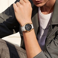 Relojes de Lujo para Hombre, Minimalistas con Calendario, Acero Inoxidable, Impermeables, Luminosos, con Fecha y Semana, Deportivos de Pulsera, de Cuarzo