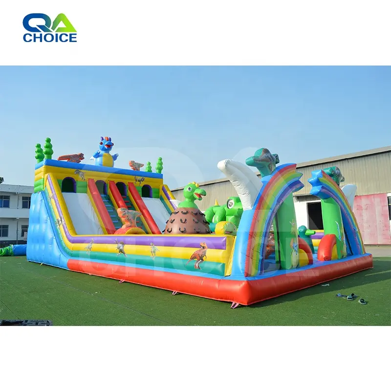 Personalizado Commercial Grade Pvc Grande Dinossauro Inflável Ao Ar Livre Bouncer Com Slide Crianças Adulto Playground Para Venda