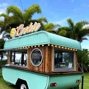 XC EGO Retro Electric Food Cart Truck Fully Equipped Vintage Food Trailer Q235B Steel Structure Customizable Size/Color for <b>Ice</b> - Product Image 1