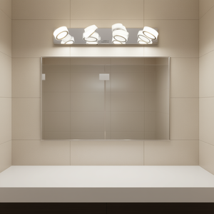 Lámpara de Espejo Moderna con 4 Luces LED Cromadas, Montaje en Pared, Iluminación para Baño, Blanco Cálido 3500K, IP44, Regulable - Product Image 2
