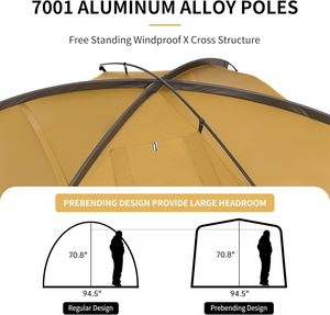 Tente de camping 4 saisons OEM avec cheminée, imperméable et coupe-vent, pour 2-3 personnes - Product Image 5