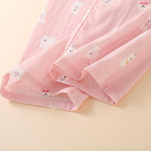 Ensemble de pyjamas en pur coton pour femmes Nouveau style de <span class=keywords><strong>gaze</strong></span> <span class=keywords><strong>double</strong></span> couche pour femmes Printemps Automne Été - Product Image 6