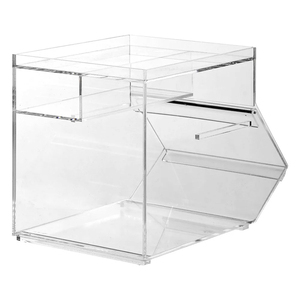 Distributeur de bonbons en acrylique transparent boîte de rangement de bonbons empilable acrylique en vrac bac alimentaire conteneur de bonbons en vrac avec porte-cuillère - Product Image 4