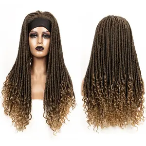 Tóc Giả Dài Dreadlocks Cho Phụ Nữ Nữ Nữ Thần Braid Headband Tóc Giả Tổng Hợp Bện Tóc Giả