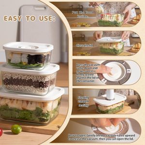 Pompe à vide alimentaire moderne authentique, scelleuse sous vide portable en plastique pour la maison, à usage domestique et en cuisine, avec technologie d'injection - Product Image 4