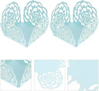 Envoltorios de papel de Chocolate cortados con láser cuadrados, decoración de papel para fiesta de boda, forro para cupcakes