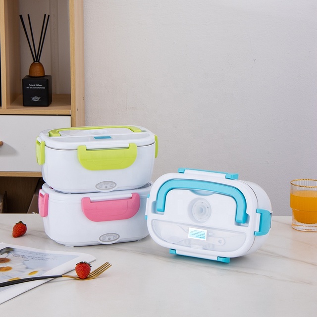 Electric Kids Stainless Steel Tiffin Bag Set Custom Heatable Bento Lunch Box Dual Tier 1-3L Capacity Plastic Lid Eco-Friendly