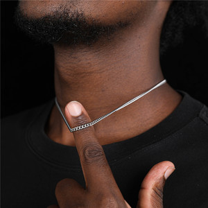 Großhandel 3mm Breite <span class=keywords><strong>22</strong></span> Zoll Lange Herren Edelstahl Panzerkette Individuelles Design Halskette für Männer und Frauen - Product Image 4