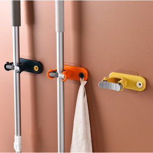 Soporte para mopa, gancho de plástico autoadhesivo para montaje en pared, para barra de toallas de baño - Product Image 1