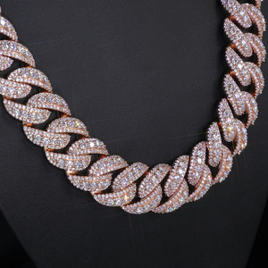 Authentic Hip Hop <b>Iced</b> <b>Out</b> Moissanite Cuban <b>Chain</b> 925 Sterling Silver Custom Miami Cuban Link Necklace VVS1 GRA Tester Pass - Product Image 3