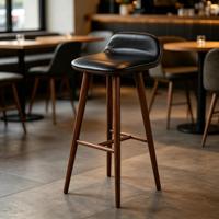 Tabouret de bar haut en bois moderne avec finition couleur personnalisée pour hôtel, café, restaurant, commande en gros