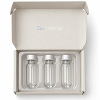 Boîte en papier avec logo personnalisé, insert en blister PET, boîte d'emballage pliable pour flacon cosmétique, petite bouteille en verre, expédition de produits