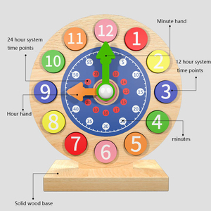 Vroege Educatie Klok Speelgoed Voor Kinderen Leren Tijd Kinderen Educatieve Klok Reloj Kinderen Lezen De Tijd Houten Klok Model - Product Image 2