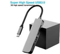 SYONG Hub USB C 5 en 1 con HDMI 4K, USB 3.0, USB 2.0 y 2 puertos Tipo C para Computadora Portátil, en Stock