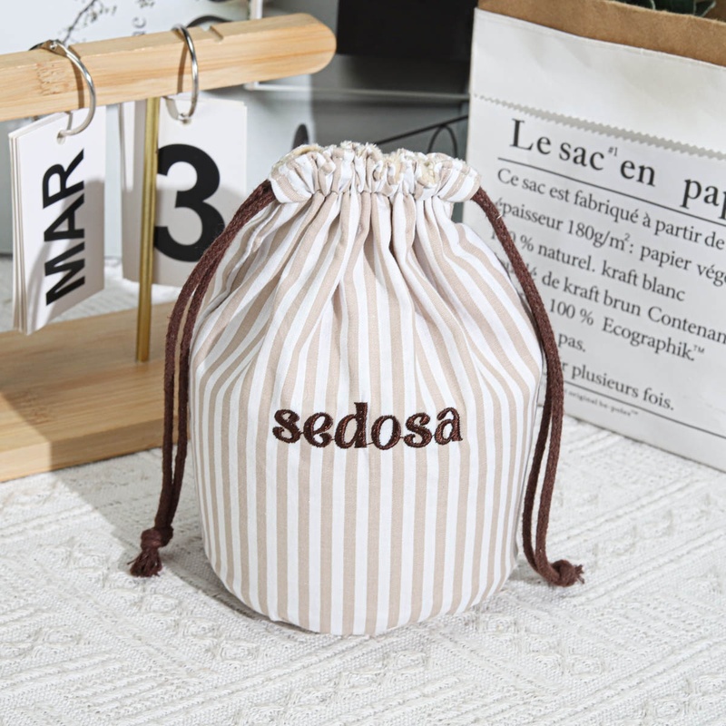 15 20Cm Cotton Drawstring Pouch Round