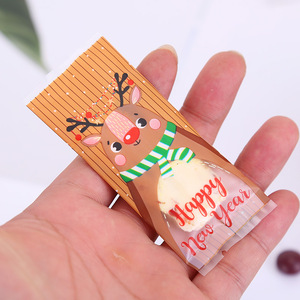 Nouvelle conception 2024, 100 pièces <span class=keywords><strong>en</strong></span> stock, sachets debout <span class=keywords><strong>en</strong></span> PP recyclables pour cadeaux de Noël (Père Noël, bonhomme de neige, bonbons, biscuits), vente directe - Product Image 2