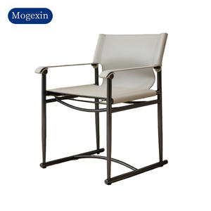 Modern Luxury Leather Dining <b>Chairs</b> for Living Room Hotel Apartment Coffee Shop Restaurant White with Metal Legs - Product Image 6