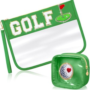 Estuche de Maquillaje Portátil de Viaje de Dos Piezas, Impermeable, de PVC, con Diseño de Fútbol, Apariencia Elegante, en Varios Tamaños - Product Image 4