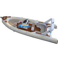 Offre Spéciale RIB760B Deep V Double coque Hypalon/PVC fibre de verre RIB bateau gonflable à vendre