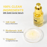 Marque privée Caviar 24K Gold Essence Sérum Visage Hydratant Éclaircir Acide Hyaluronique Réparation Sérum Anti-Rides Pour Les Femmes