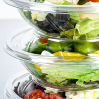 Herbruikbare ronde plastic voedselverpakkingen van PET, 16 oz, voor fruitsalade, inclusief deksel