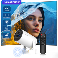 Projecteur intelligent LED 320 ANSI pour HY300Pro+ 1080P LCD Android 14, portable sans fil, cinéma maison, mise au point manuelle intégrée