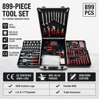 Ensemble d'outils ménagers OEM 899 pièces, boîte à outils multi-usage pour voiture, jeu de clés à cliquet hexagonales en acier, jeu de douilles, ensemble d'outils à main