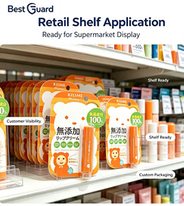 Confezione Blister <span class=keywords><strong>in</strong></span> PET Riciclabile Personalizzata, Spessore 1mm, Scatola <span class=keywords><strong>Trasparente</strong></span> a Cubo per Cosmetici, <span class=keywords><strong>Polvere</strong></span> Libera, Fondotinta Compatto - Product Image 3
