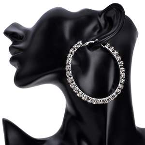 Nouvelles Boucles d'Oreilles Créoles XXL Plaqué Or avec Strass et Diamants pour Femme, Tendance Hip-Hop 2025 - Product Image 4