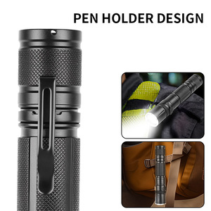 Customized White Laser Long Range Flashlight 18650 <b>Battery</b> Type C Rechargeable Compact With Pen Clip High Power LED Light - Product Image 4