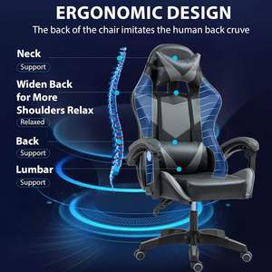 Chaise de jeu fonctionnelle relaxante Silla Gamer Factory à bas prix <span class=keywords><strong>Fauteuil</strong></span> de bureau d'ordinateur confortable rouge avec dossier réglable à 135 - Product Image 5