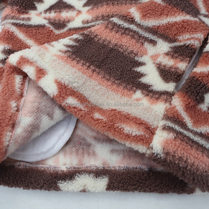 Áo Chui Đầu Nhung Lông Mùa Đông Cho Mẹ Và Tôi Chất Lượng Cao Áo Khoác Sherpa Ấm Áp In Họa Tiết Mommie Và Me Aztec Có Khóa Kéo Và Túi - Product Image 5