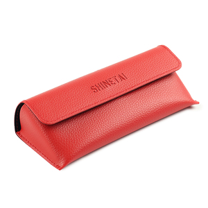 Small MOQ PU Leather for Women Men Accessories High Quality Handmade Pvc Inside Velvet Folding <strong>Funky</strong> Paper Sunglasses <strong>Case</strong> - Product Image 3