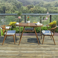Ensemble table et 2 chaises de balcon en aluminium moderne pour appartement, hôtel et salon, utilisation extérieure, meubles de jardin durables et imperméables