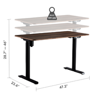 Table de bureau réglable en hauteur électrique à moteur unique, table pour ordinateur portable, cadre de bureau ergonomique