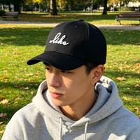 Cappellino da Baseball Personalizzato con Logo 3D in Rilievo, in Cotone Nero, Visiera Curva Regolabile, per Uomo e Donna, Uso Casual e Outdoor